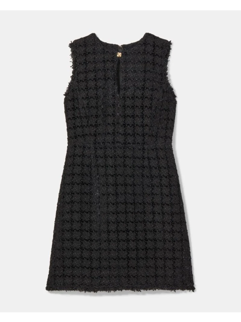 Kate Spade Plaza Tweed Fit & Flare Dress Sleeveless Black Tweed Shift Dress, 00.